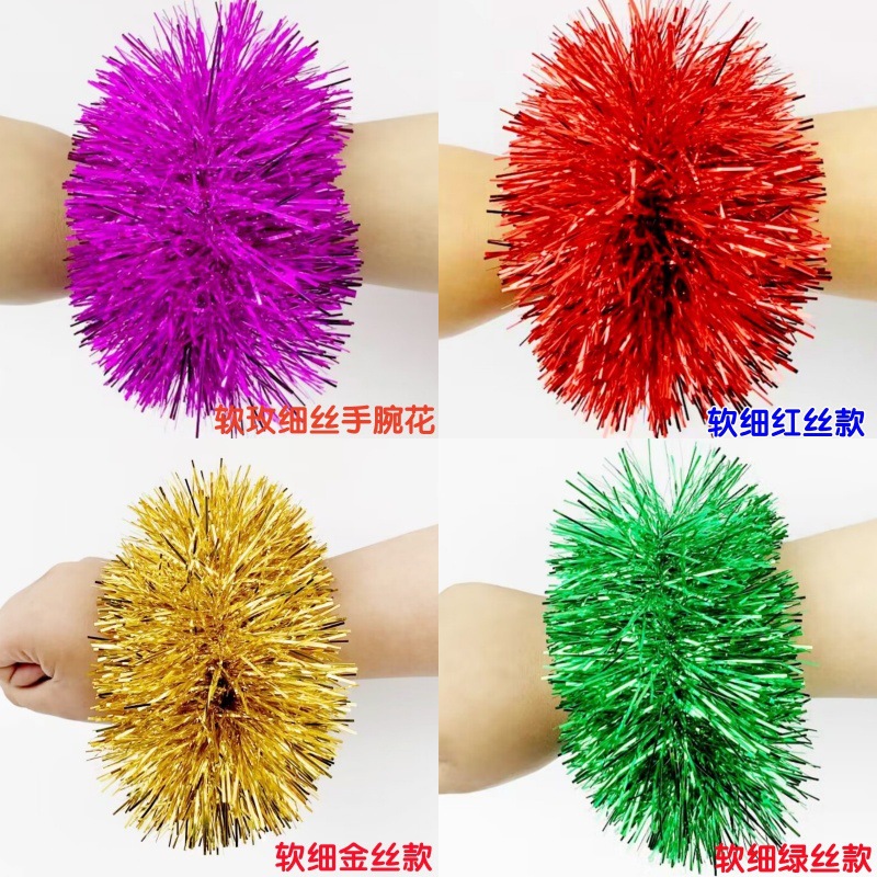 Pulsera de Flores para Animadoras de Película PET para Actuación de Animadoras