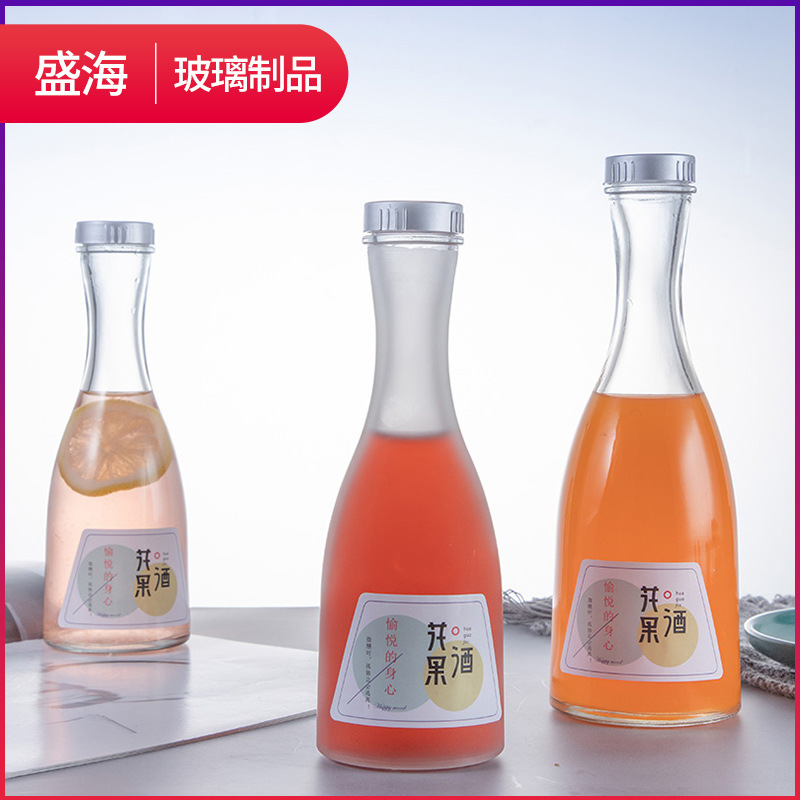 厂家批发新款青梅酒瓶冰酒瓶密封玻璃果酒瓶果汁饮料瓶子外卖瓶子