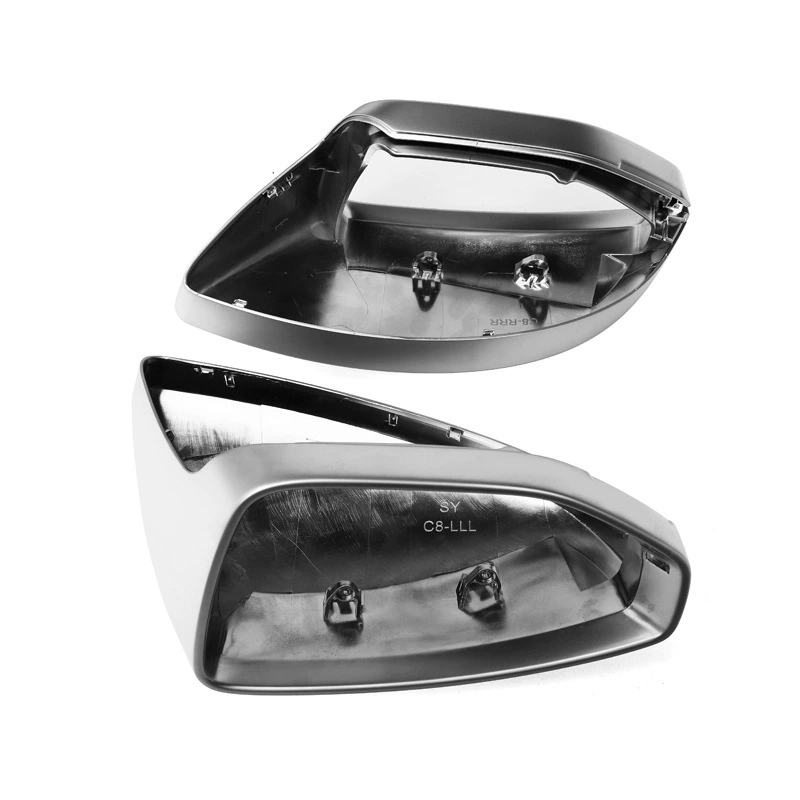 Mirror cover (Audi) A7 A8 A6L C8, chrome plated silver shell, pair or 4‑piece set
