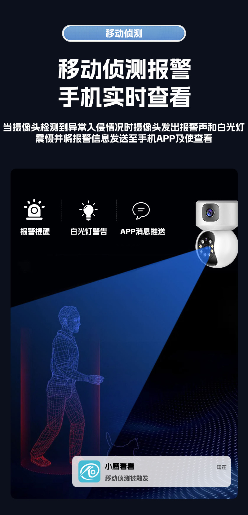 The new K22 smart camera is a 1080p ultra-clear wide-angle human-shaped tracking dual-band dual-camera WIFI security monitor Item Picture