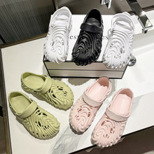 EVA厚底拖鞋男夏季室外运动情侣洞洞包头凉鞋男士防滑软 底沙滩鞋