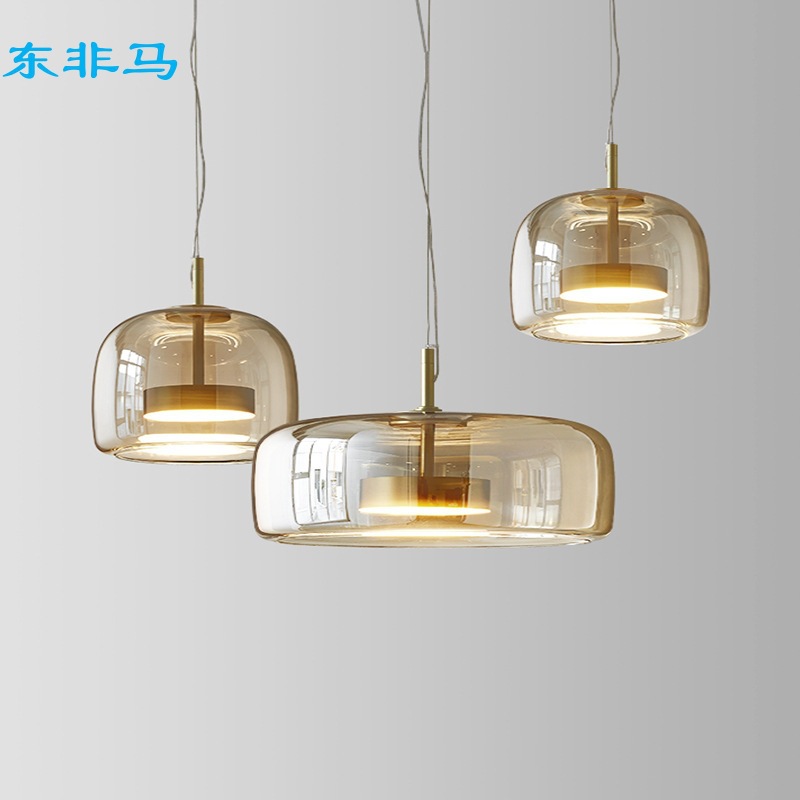 Nordic glass pendant lamp jellyfish restaurant cafe bedside bar counter modern minimalist artistic decorative wire lighting