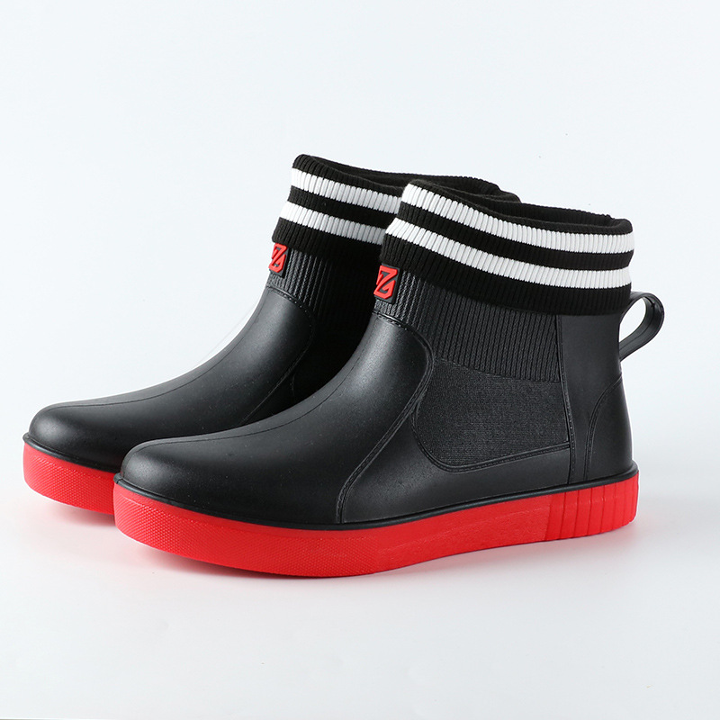2024 nuevas Botas de lluvia zapatos de goma para hombres Botas de lluvia a media pantorrilla Cocina para llevar zapatos de agua de moda Zapatos de pesca para hombres zapatos de trabajo moda