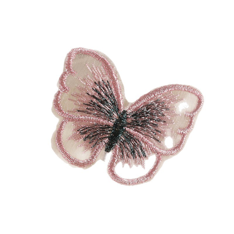 Emblemas bordadas de computadora mariposa transparente accesorios accesorios de ropa accesorios sellas hechas a mano DIY bordado pegatinas de tela