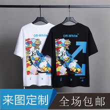 现货代发SS OFFW现款唐老鸭联名箭头男女同款潮牌短袖T恤嘻哈街舞