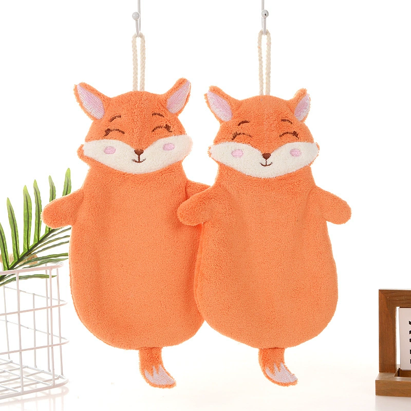 Новые маленькие детские towels с милым картоном лисёнка можно повесить на кухне и в ванной, впитывающие и быстро сохнущие полотенца для рук, опт