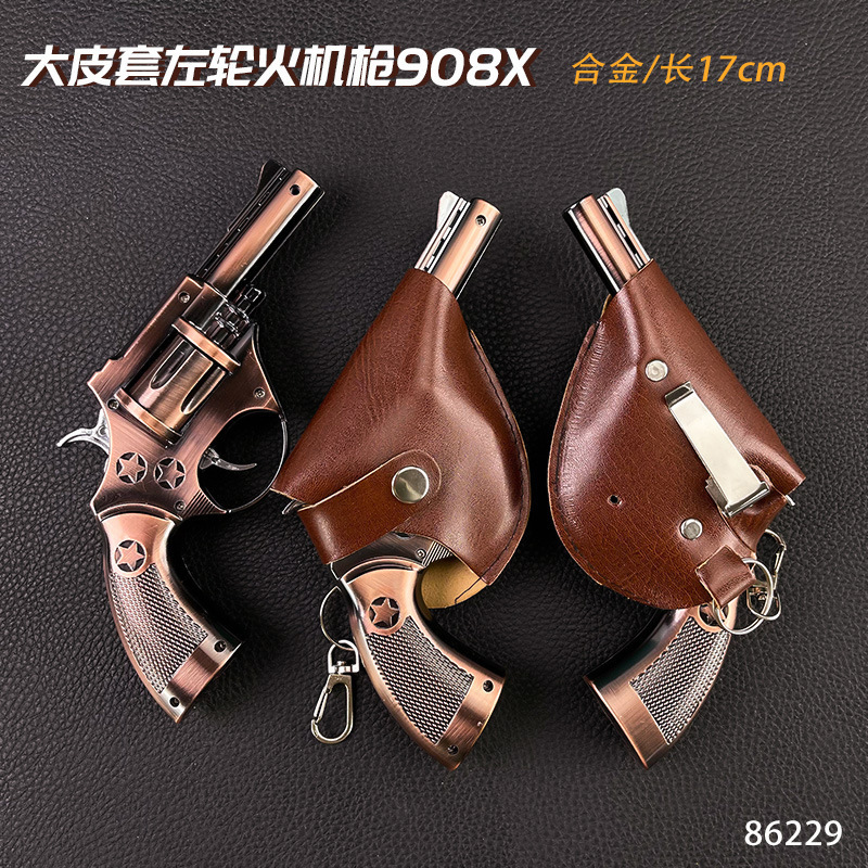 Large Leather Holster Revolver Toy Model Cannot Be Modified to Launch the Trigger and Can Only Listen to the Sound of the Revolver Model Gun Wholesale