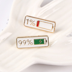 Cute Japanese couple power brooch, high-end female ins fashion personalized badge pin, accessories, clothes, bag pendant