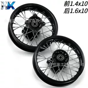 Off-Road Motorcycle Parts: 1.4x10inch Front Wheel Rim Drum Core Hub, 1.6x10inch Rear Steel Rim Tire Hub