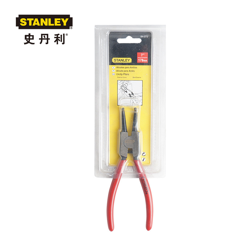 史丹利直嘴 弯嘴 轴用 孔用 挡圈钳 7" 84-271/272/273/274-22