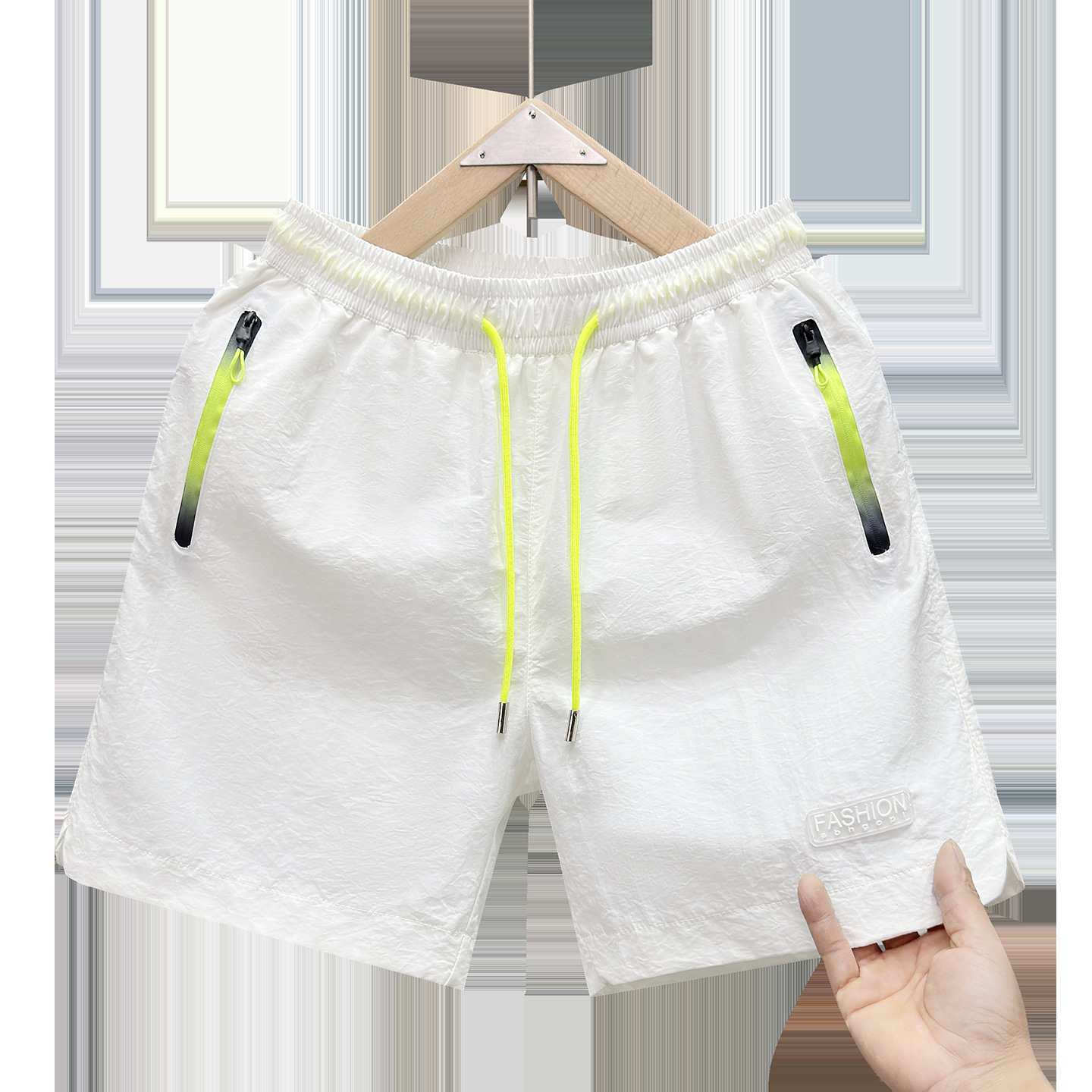 Herren-Shorts mit geradem Bein, einfarbig, lässig, zum Laufen, für Sport, Sommer, Strand, Five Point, trendige Herrenbekleidung, Bademode_voghion.com