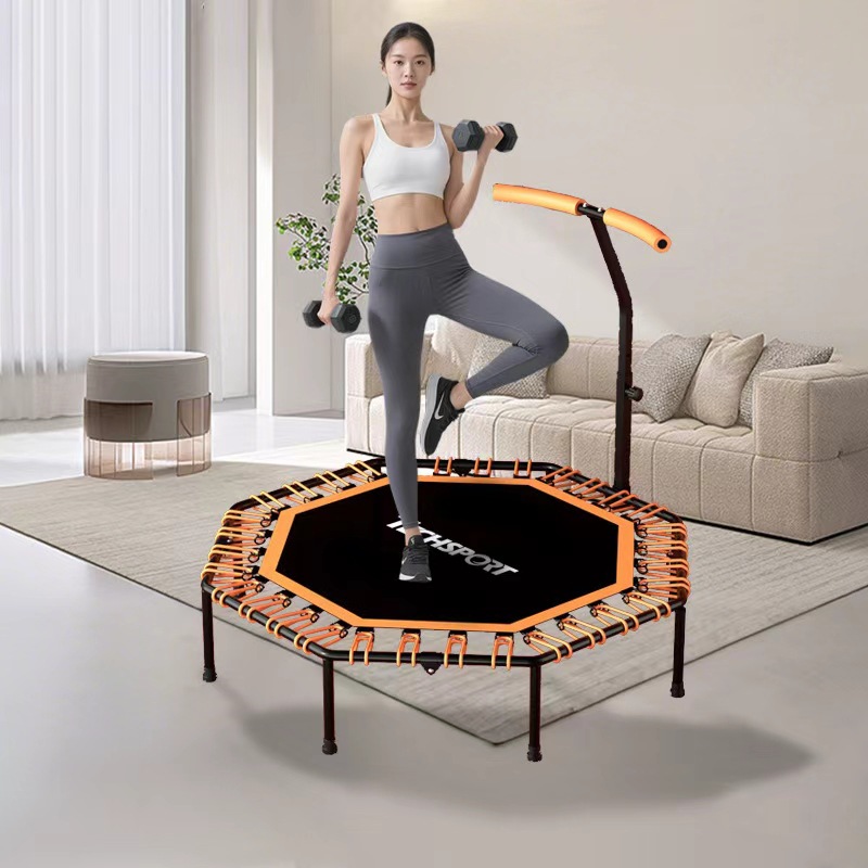 Tianzhixin Indoor Fitness Trampoline Octagonal with Armrests Adjustable Small Outdoor Trampoline Kidsren's Trampoline