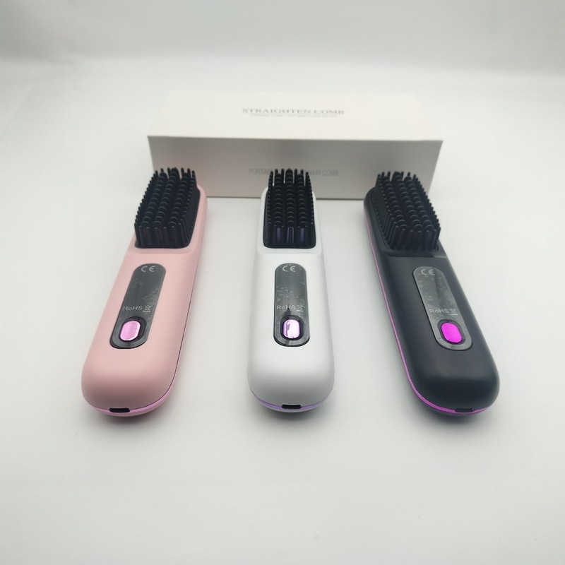 さまざまなワイヤレスマイナスイオンヘアストレートニングコーム、充電式セラミック電気コーム、ヘアストレートナー、カーリングとストレートの両用卸売のクロスボーダーホットセール|undefined