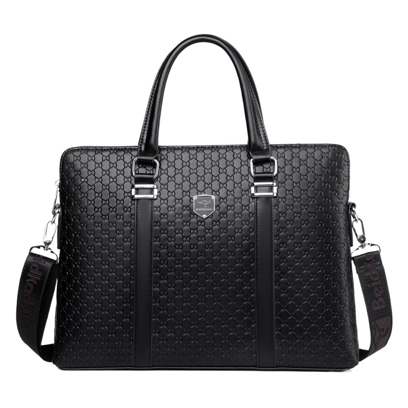 New Men's Bag Men's Bag Portable Large Capacity Multifunctional Briefcase Men's Business Shoulder Bag Leather Casual Shoulder Bag