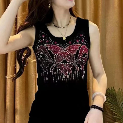 Women's Summer Underwear Strapless Sleeveless Backless Top Body Shaping Invisible Bralette to Wear Over Pure Color Embroidered Diamond Top