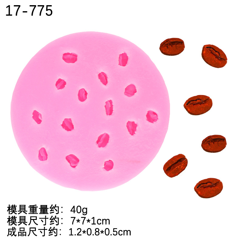 Café silicona molde aromaterapia vela fondant DIY hecho a mano pastel de chocolate decoración hornear