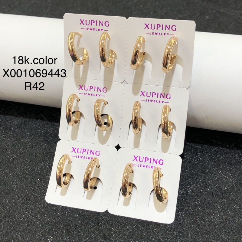 Pendientes de aro Xuping transfronterizos rusos de 18k con incrustaciones de diamantes, joyería de lujo ligero de alta gama al por mayor para mujer. image 34