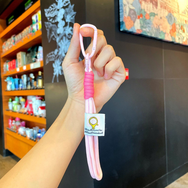 シンプルなスタイルの手織りロープコントラストカラーストラップキーホルダー携帯電話ケースポータブルストラップ DIY トレンディなニッチペンダント|undefined