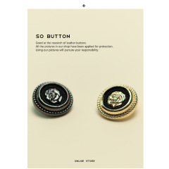 Eisen ESSTUDIO Elegant Rose Metal Buttons for Small Champs and Noblewomen Style Suit Jacket and Coat Decorative Buttons