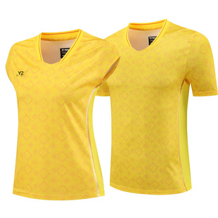 New Short-sleeved Badminton Suit Men's and Women's Top Tennis Suit Quick-drying Training Suit Badminton Competition Suit Summer 23031