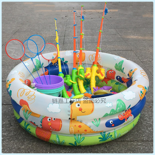 Children's Fishing Toy Pool Set for Little Boys and Girls Playing in the Water and Catching Fish for Babies, Large Magnetic Fishing Educational Toys