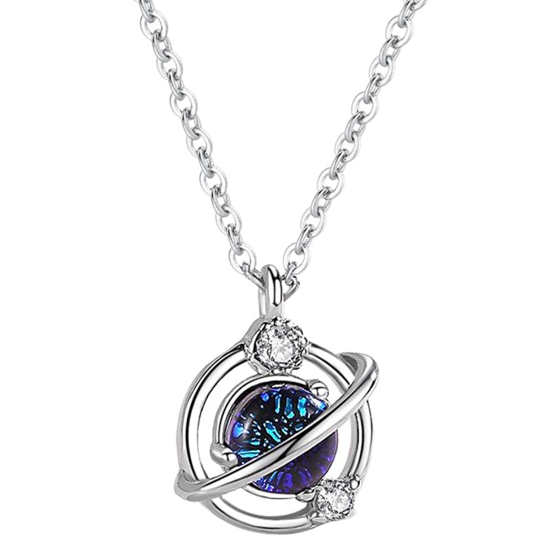 S925 plata esterlina collar femenino sueño planeta oro rosa colgante simple temperamento Internet celebridad nicho luz lujo clavícula cadena moda