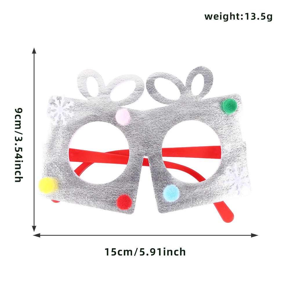 Navidad transfronteriza gafas de decoración para adultos niños regalos de Navidad tela estampada árbol de Navidad caja de regalos marco de gafas de fiesta
