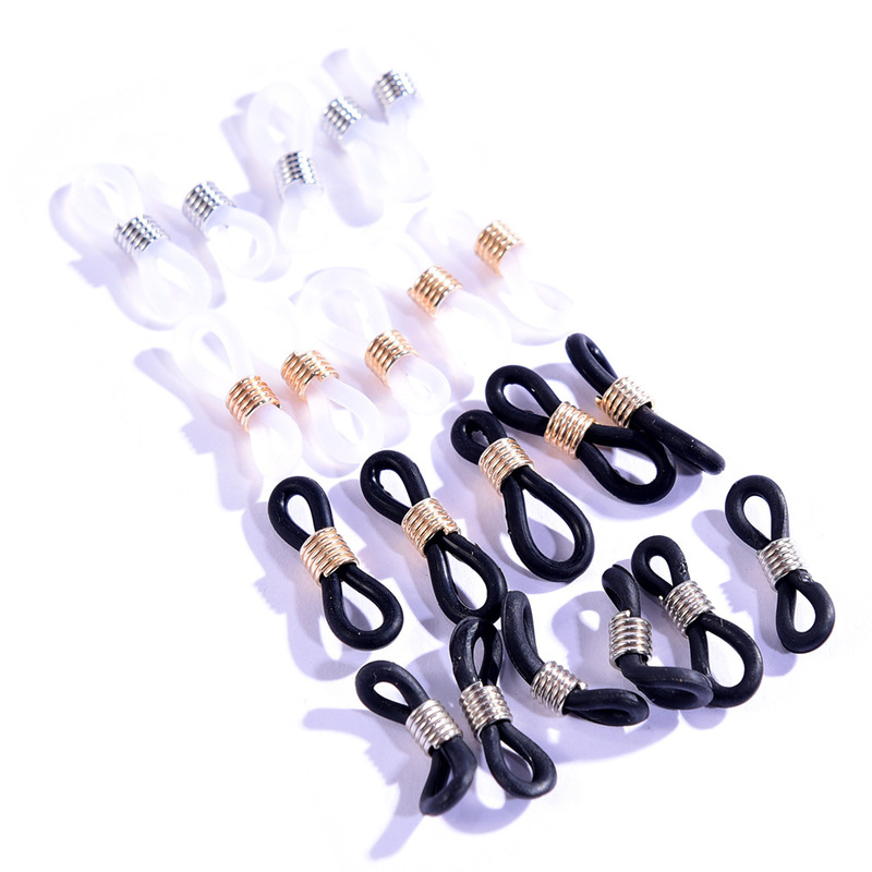 Glasses chain anti-slip buckle glasses lanyard connection buckle spring silicone ring anti-slip anti-loss ring DIY accessories wholesale Glasses chain anti-slip buckle glasses lanyard connection buckle spring silicone ring anti-slip anti-loss ring DIY accessories wholesale