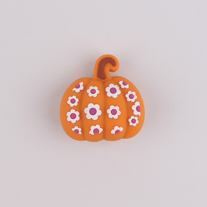 Cuentas de silicona transfronterizas de Halloween 3D creativas calabaza esqueleto cuentas decorativas diy accesorios goteo cuentas