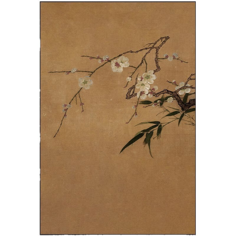 梅と竹の絵レトロ玄関装飾絵画宋代美学中世スタイル書斎茶室背景壁画禅吊り絵画|undefined