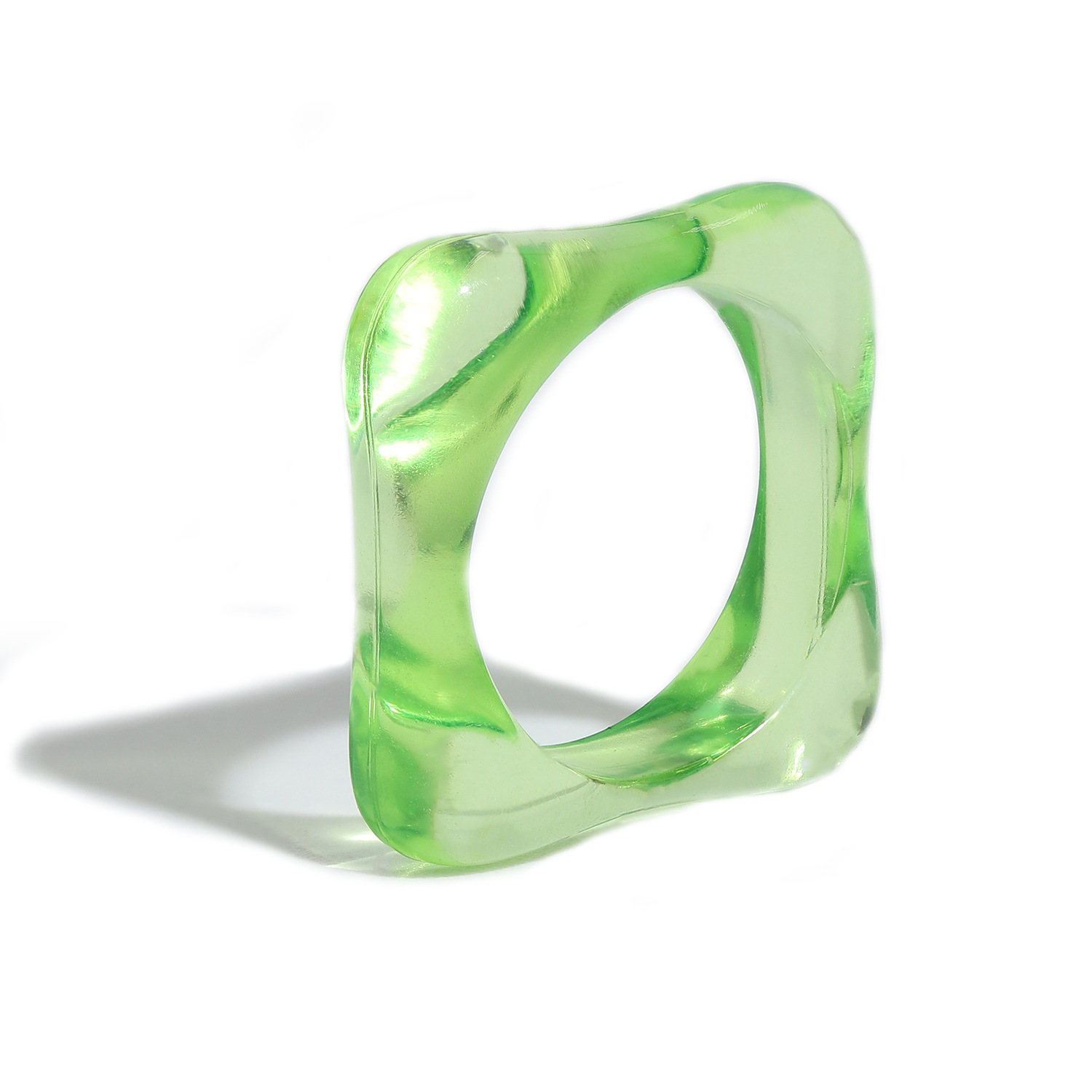 Hip-hop Color Diamond-shaped Resin Ring display picture 25