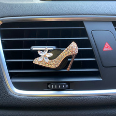 亞馬遜跨境女士水晶鞋包包汽車香水鑲鑽高跟鞋汽車香薰飾品