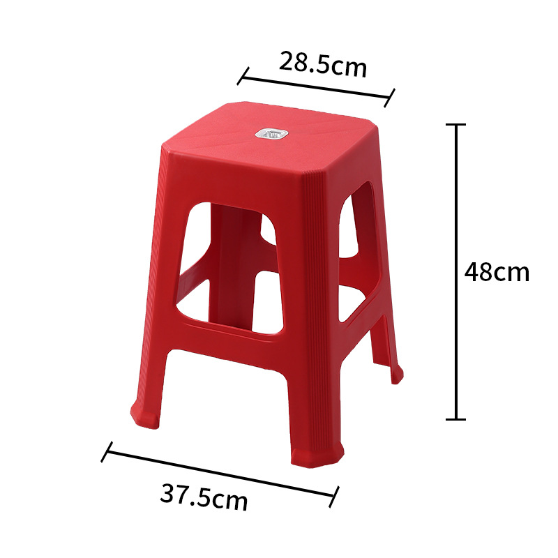 Taburete de plástico al por mayor engrosado para el hogar, silla de plástico nórdica simple y de alta gama para el hogar, banco de taburete cuadrado duradero