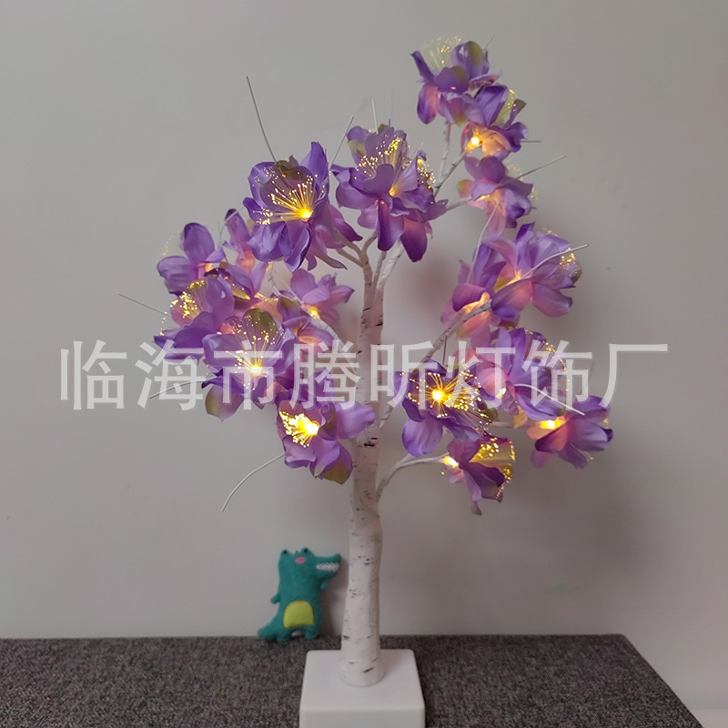 Luz de árbol LED rosa fruta ciruela color mariposa luz de abedul azul pálido hoja de arce huevo de oliva