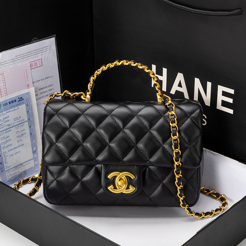 Bolso de mujer de cuero de mano de alta costura Chanel 2024 nueva cadena de moda bolso de hombro con bolsa de Linge