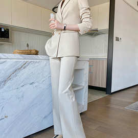 春季西装套装女2023新款时尚气质大牌高端职业休闲米白色高级西服