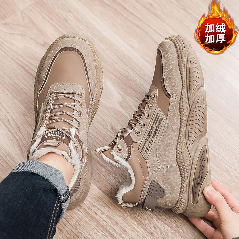 Todos los tipos de tendencia con suela gruesa para correr ocio nuevo estilo de moda de terciopelo zapatos de hombre zapatos deportivos transpirables de otoño