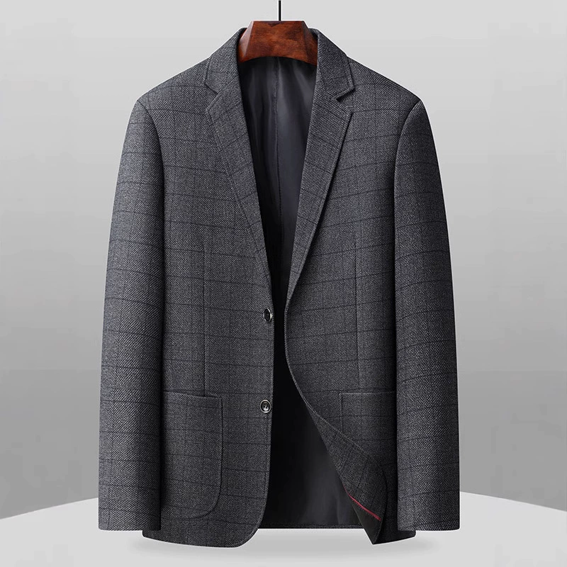 Мужской тонкий весенний пиджак для мужчин среднего возраста, деловой повседневный топ, стиль джентльмена