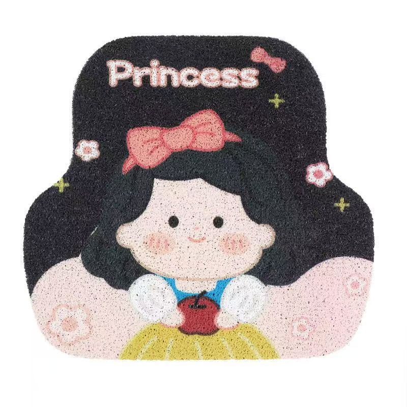 Snow White Car Floor Mats, Stain-Resistant and Wear-Resistant, Cartoon Non-Slip Universal Car Floor Mats