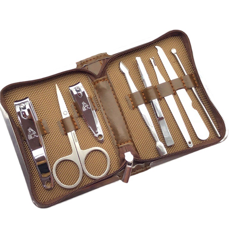 Wholesale strongman 7301 nail art manicure tool set 8 piece set nail clippers nail file beauty scissors