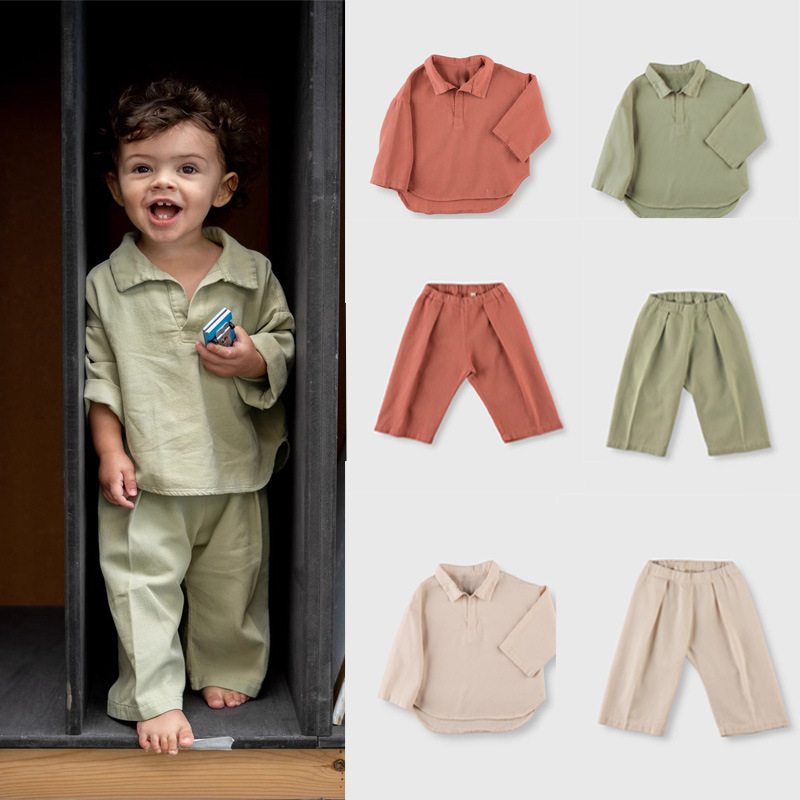 European and American style children's pajamas, loungewear, baby sets, spring and summer children's clothing, pure cotton, air-conditioned clothing, Class A foreign trade girls' and boys' clothes.