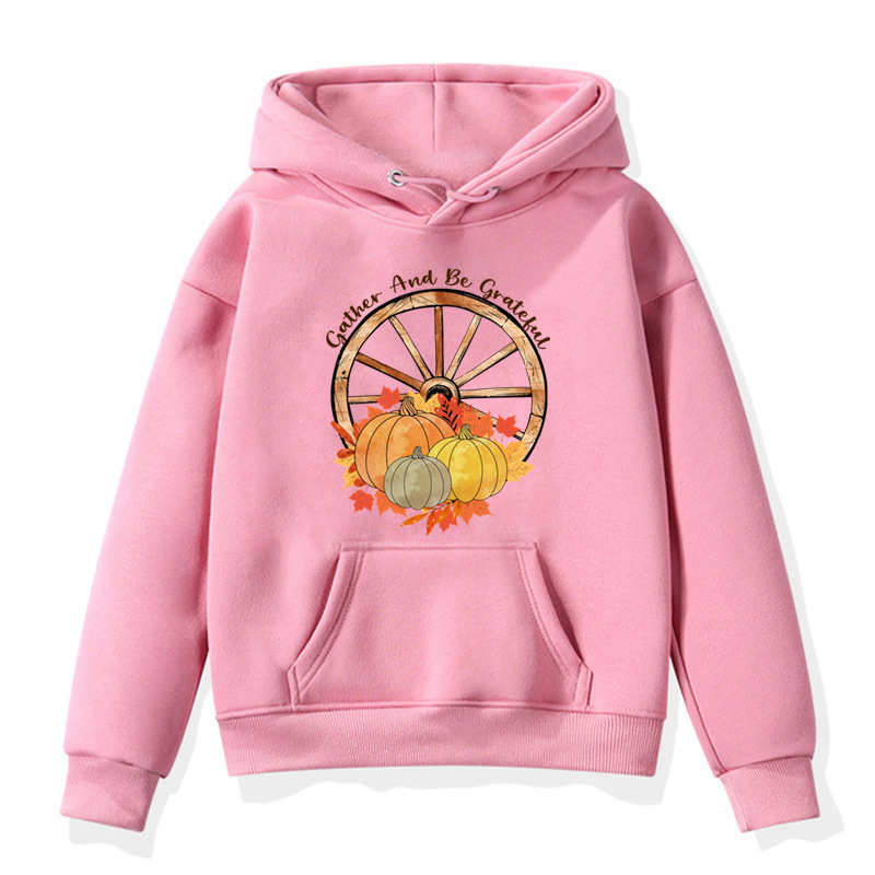 Cross-border New Thanksgiving Thanksgiving Cartoon Printed Men's and Women's fleece-lined Sweater Casual Sports Hoodie