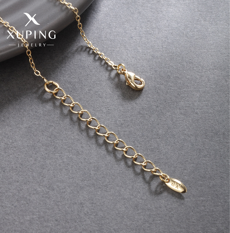 Collar Xuping Nuevo, Estilo Minimalista y Moderno, con Forma de Corazón, Cadena para Clavícula con Diseño de Piedras Artificiales, Versátil