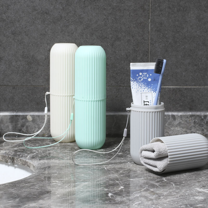 Travel Mouthwash Cup Portable Travel Wash Cup Teeth Push Box Multifunctional Brush Cup Set Toothbrush Storage Box