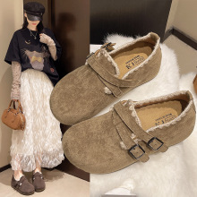 复古厚底全包勃肯鞋女款2025秋季新款内增高配裙子一脚蹬博肯单鞋