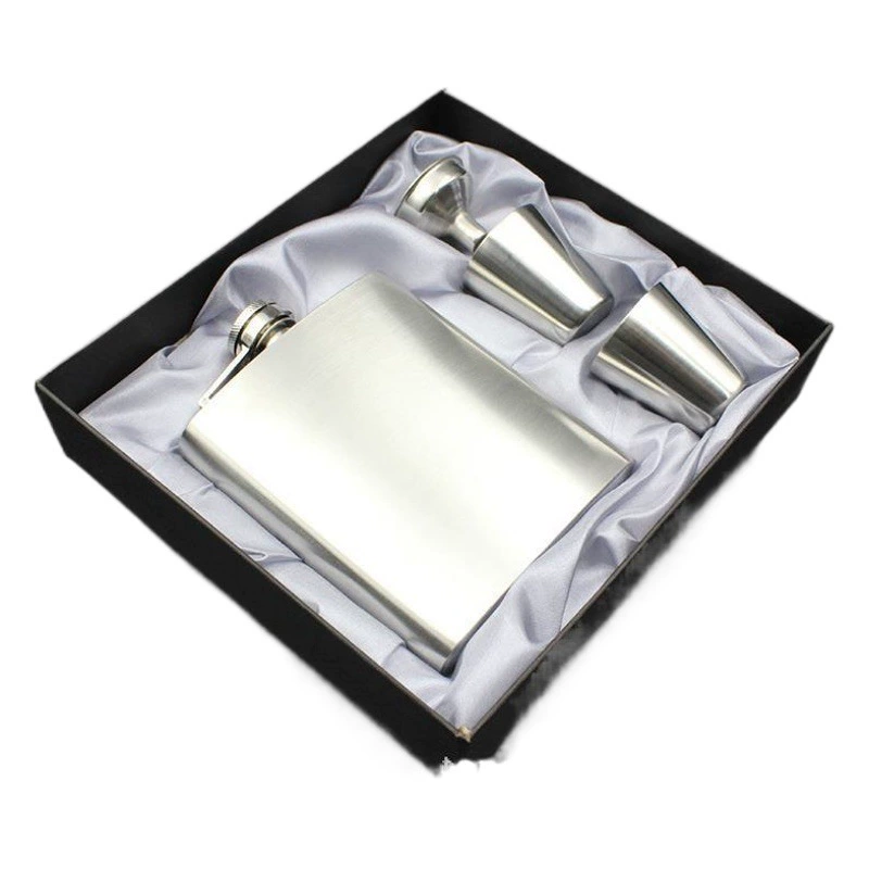 Портативная фляжка из нержавеющей стали 7 унций маленькая фляжка высокого класса костюм бокал для вина Воронка настраиваемая бутылка вина Подарочная коробка