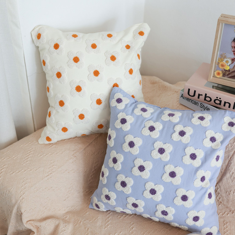 Pillow flower Nordic ins style sofa living room waist pillow bed & breakfast back cushion bay window pillowcase wholesale