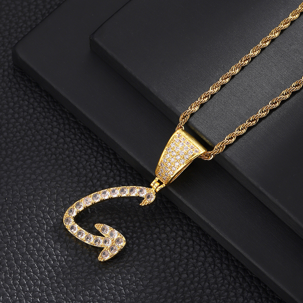 Europa y los Estados Unidos 26 nuevas letras inglesas de moda colgante collar de cadena de torsión joyas colgante de letras de zircon