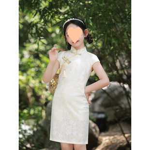 Girls' Cheongsam Summer 2025 New Chinese Style Improved Plaid Clothing Han Dynasty Girls Ancient Style New Chinese Cheongsam