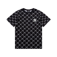 高級版.MLB 花柄総刺繍春夏男女兼用カップル同型万能快適半袖Tシャツ丸首